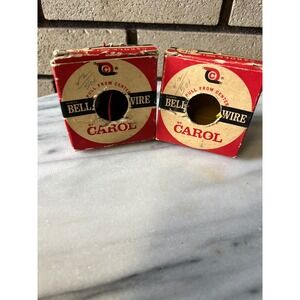 Vtg Carol Bell Wire 18 Gauge Red Yellow Plastic Insulated Copper 38 Ft Set of 2